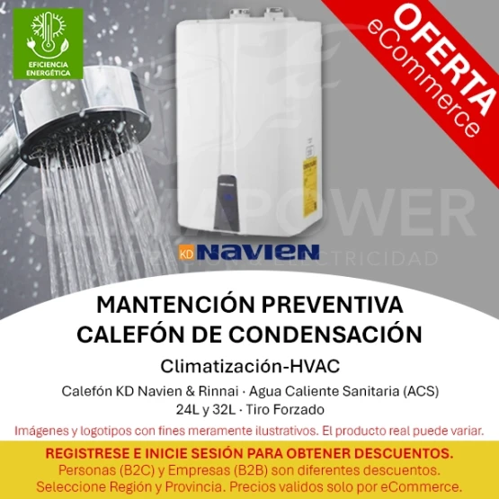 Mantención Preventiva Calefón de Condensación (Eficiencia Energética)