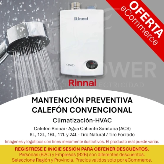 Mantención Preventiva Calefón Rinnai