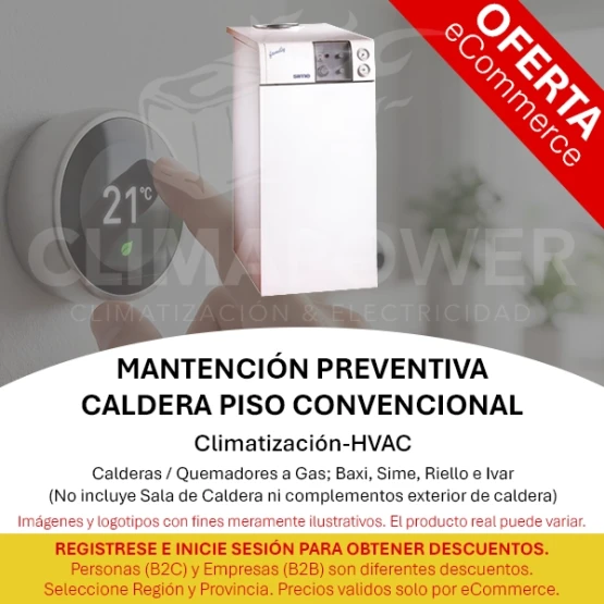 Mantención Preventiva Caldera Piso Convencional